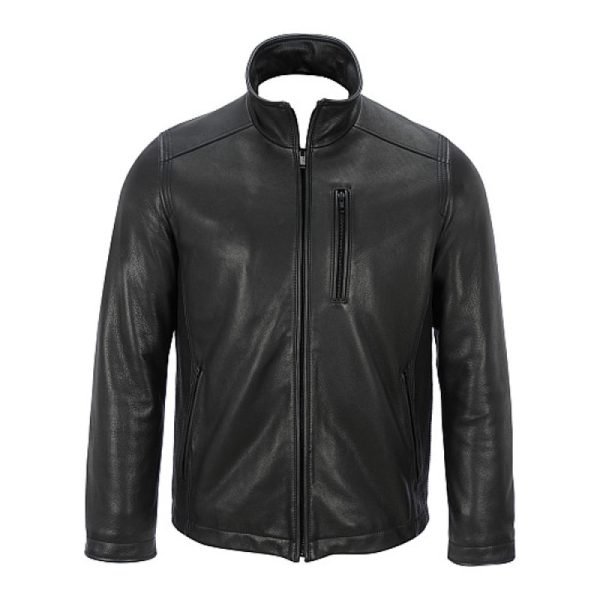 Classic Zip-Up Slim Fit Black Leather Jackets