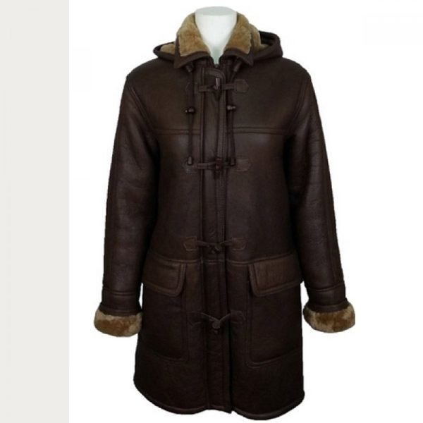 Trendy Women Fur Collar Leather Coat