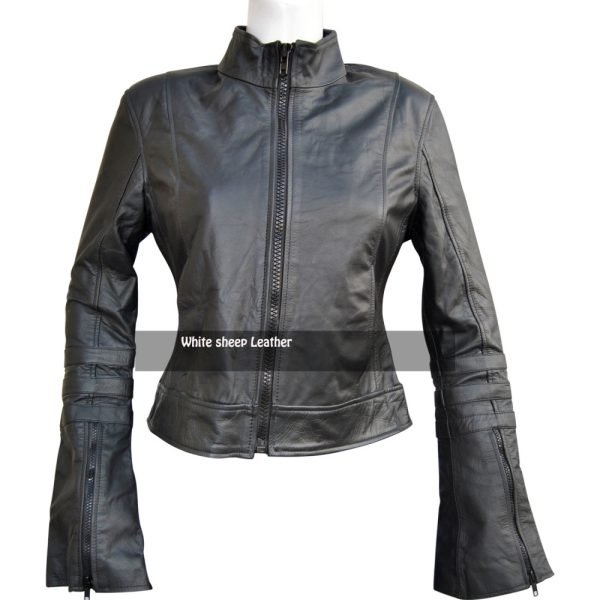 Women Slim Fit Stylish Real Leather Jacket