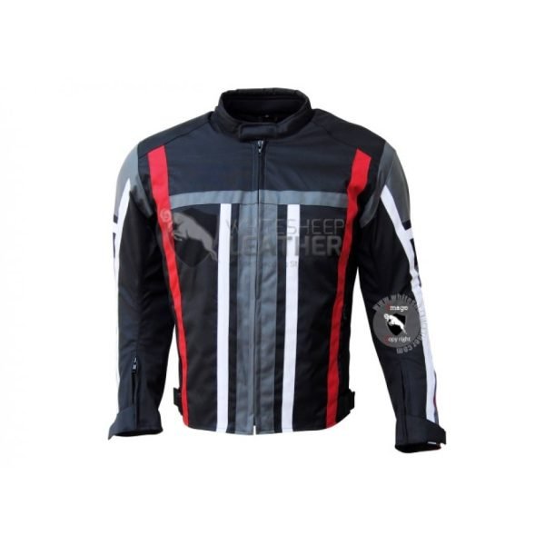 Textile Motorcycle Mens Black With Multi Color Contrast cordura Jackets (Free Shipping)
