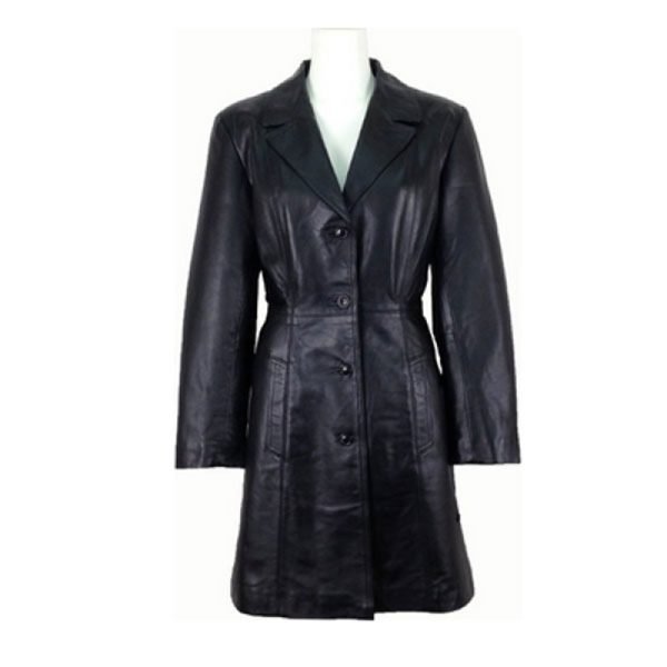 Ladies Stylish Black Soft Leather Coat
