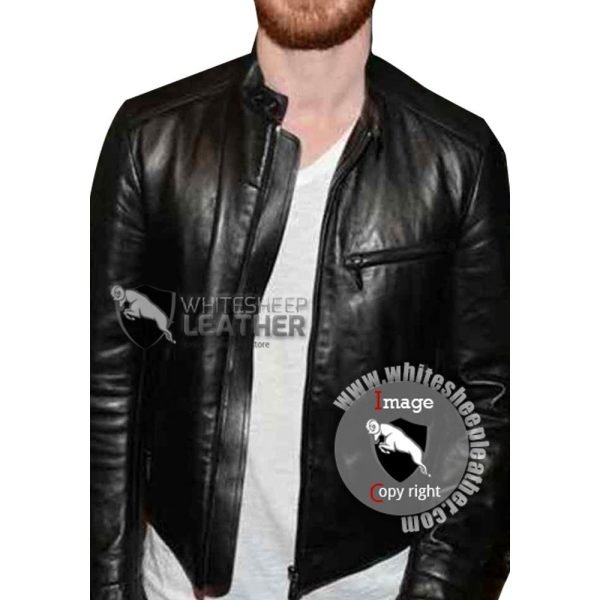 Golden Globes Michael Fassbender Leather Jacket