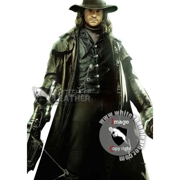Hugh Jackman Gabriel Van Helsing Leather Trench Coat (Free shipping)
