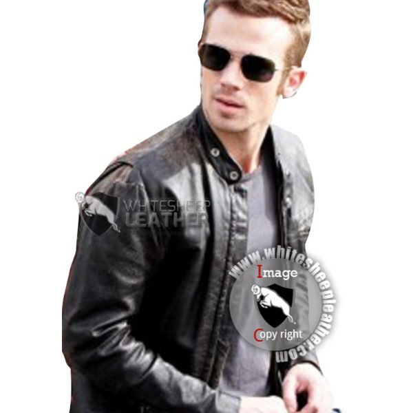 Jack Burlesque Cam Gigandet Black Leather Jacket (Free Shipping)