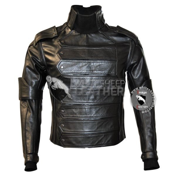 Captain America Winter Soldier : Bucky Barnes Real Leather Jacket