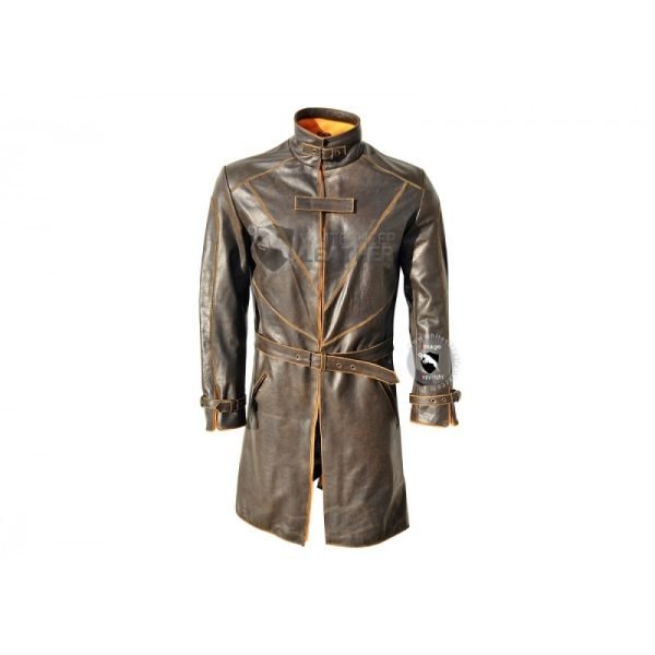 Watch Dogs Trench Coat Genuine Leather Jacket