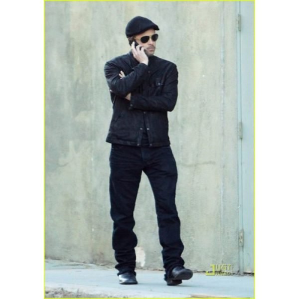 Brad Pitt Casual Black Leather Jacket