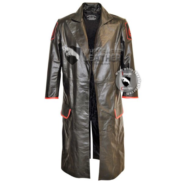 Red Skull Real Leather long coat