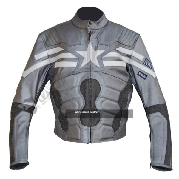 Captain America Gray Leather Jacket