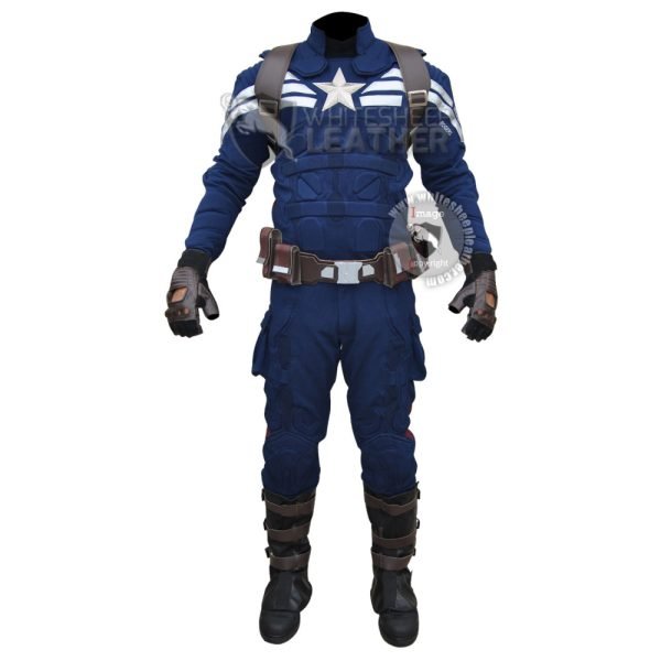 Captain America stealth strike costume suit with Accessories (Textured Stretch Fabric )