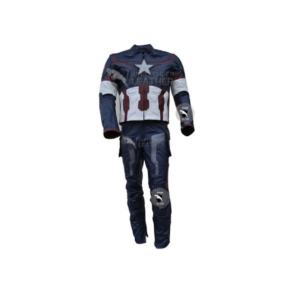 Avengers 2 Captain America Age of Ultron Leather costume suit (Free Shipping )
