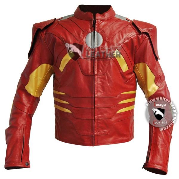 Avengers Iron Man Mark 7 costume leather jacket