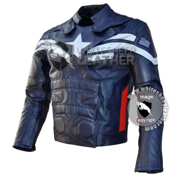 Chris Evans Captain America Motorcycle Real Leather Jacket