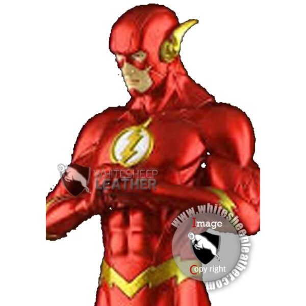 Flash Logo Red Leather Jacket Men