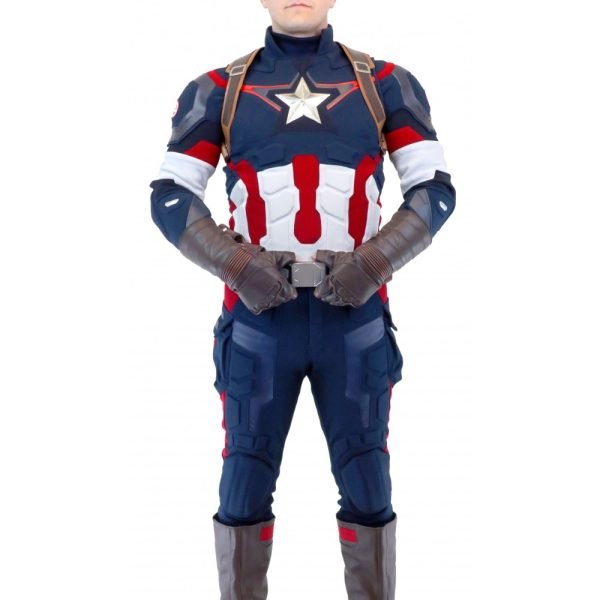 Avengers Age of Ultron Captain America Steve Rogers Costume with Accessories ( Textured Stretch Fabric )