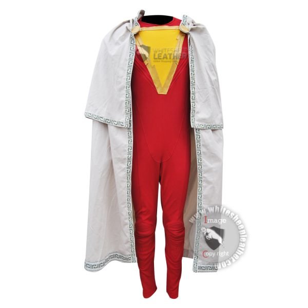 Shazam Movie costume and Cape ( Textured Stretch fabric )