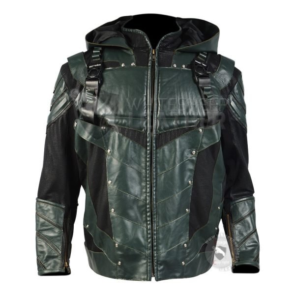Green arrow season 5 Stephen Amell Leather jacket