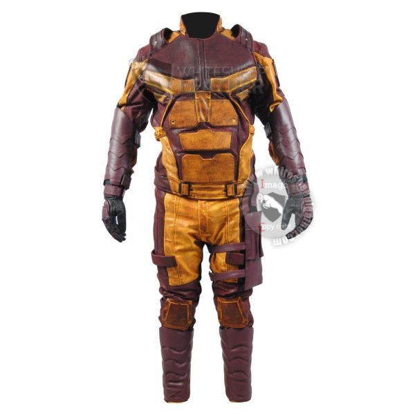 Daredevil season 2 Yellow and Red costume suit (Screen Printed Lycra Suit ) + Accessories (weathered )