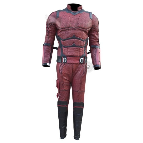 Daredevil Born Again : charlie Cox Costume Suit ( Screen Printed Lycra ) ( Dark Red )