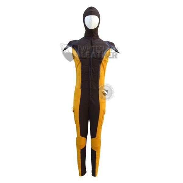Deadpool 3 : Hugh Jackman Brown And Yellow Wolverine suit ( textured stretch fabric )